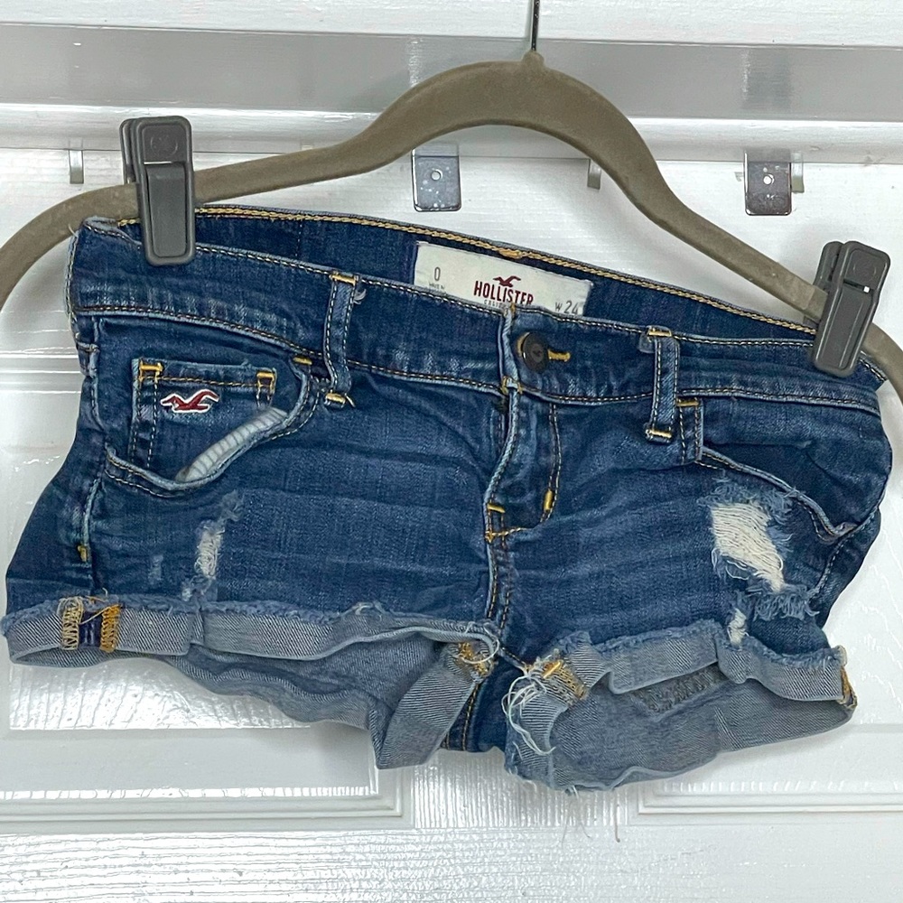 Hollister denim shorts with roll up hem